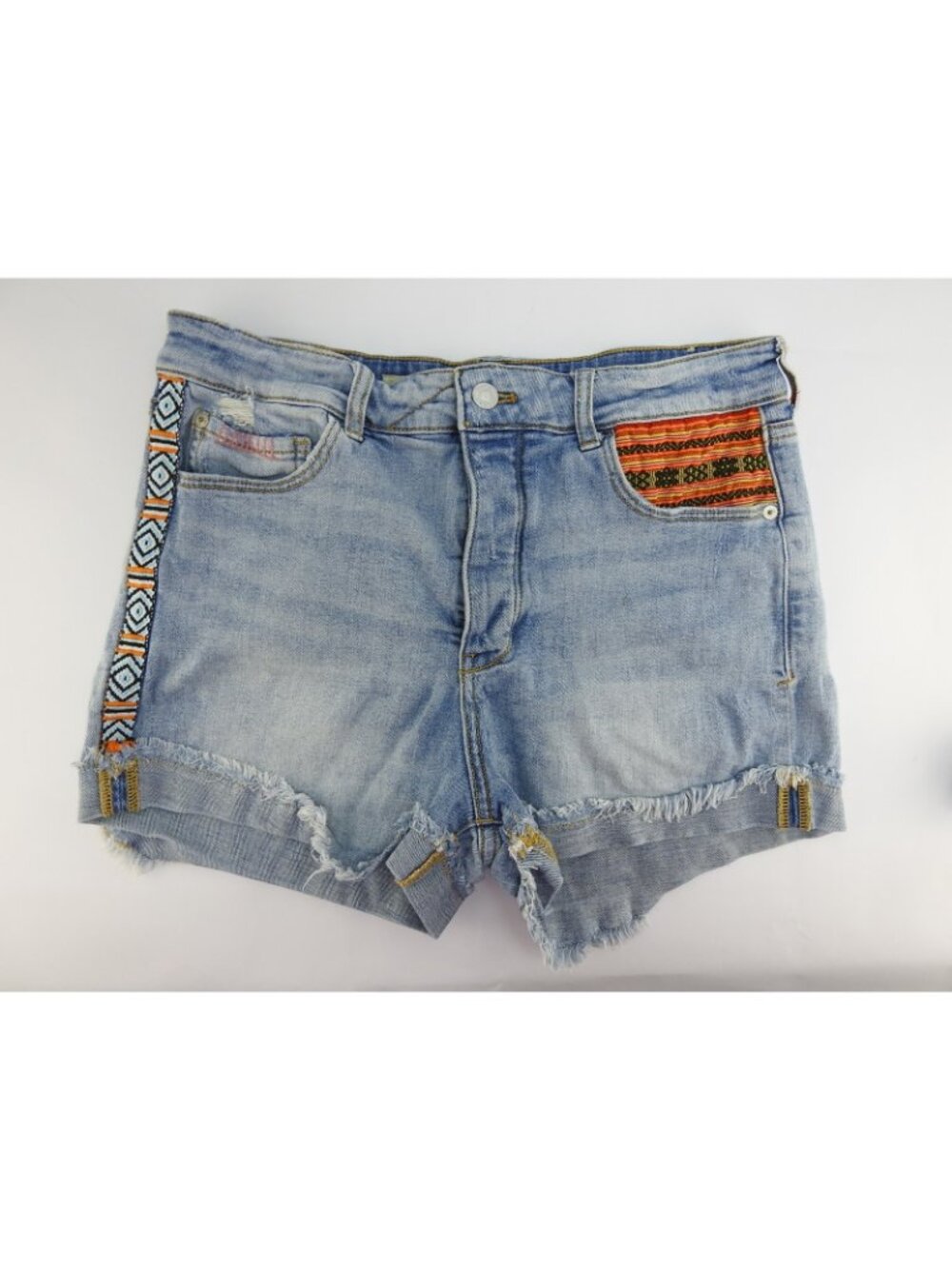 Anthropologie Pilcro Signature High Rise Embroidered Western Denim Short 29 - Picture 2 of 7